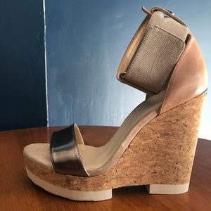 Jimmy Choo Neston Mixed-Media Wedge Sandal Size 39